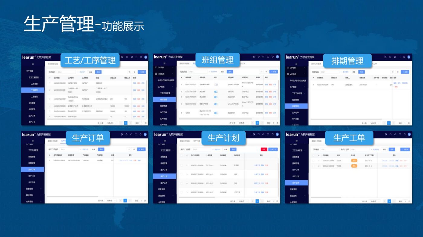 工藝/工序管理、生產訂單、班組管理、生產計劃、排期管理、生產工單，提升生產效率，降低生產成本
